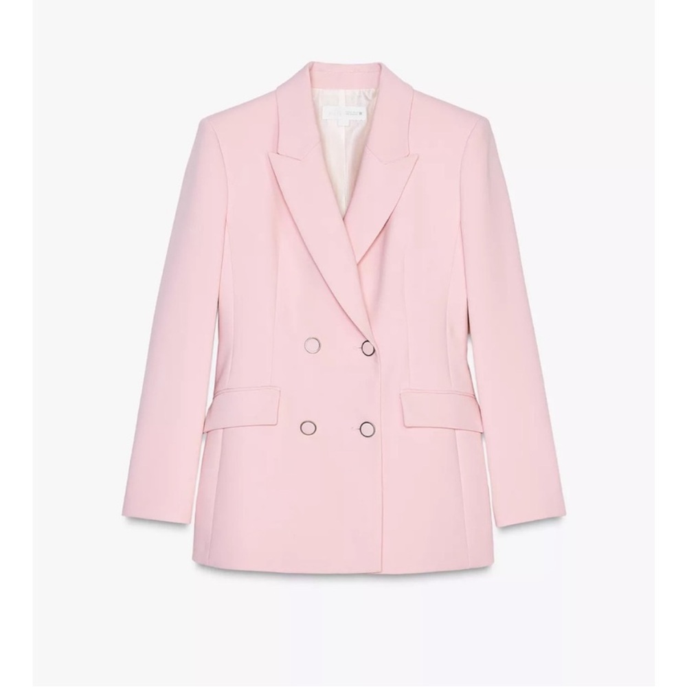 ZARA 2 PIECES SET DOUBLE BREASTED SHOULDER PAD BLAZER AND SLIM HIGH WAIST PANTS - Picture 12 of 16